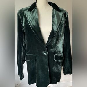 Banana Republic green velvet blazer